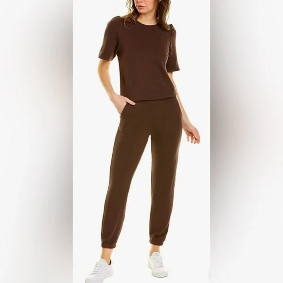 Monrow NWT super soft puff sleeve jumpsuit - Picture 1 of 7